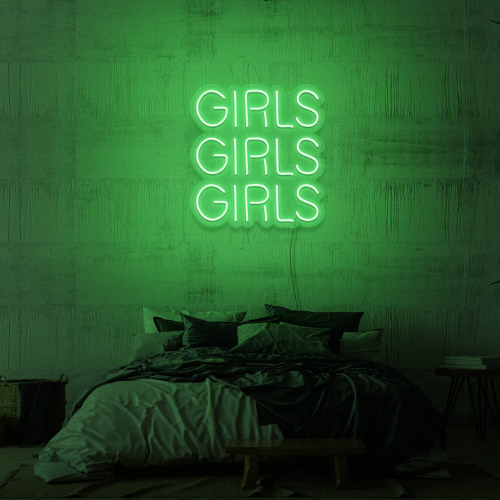 "GIRLS GIRLS GIRLS" NEON SKILT