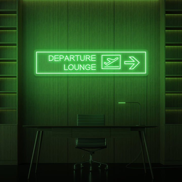 "DEPARTURE LOUNGE" NEON SKILT