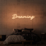 "DREAMING" NEON SKILT