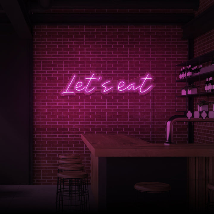 "LET'S EAT" NEON SKILT