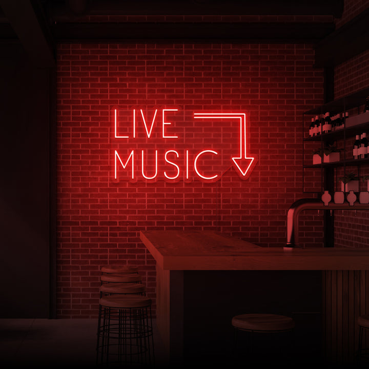 "LIVE MUSIC" NEON SKILT