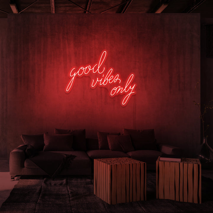 "GOOD VIBES ONLY" NEON SKILT